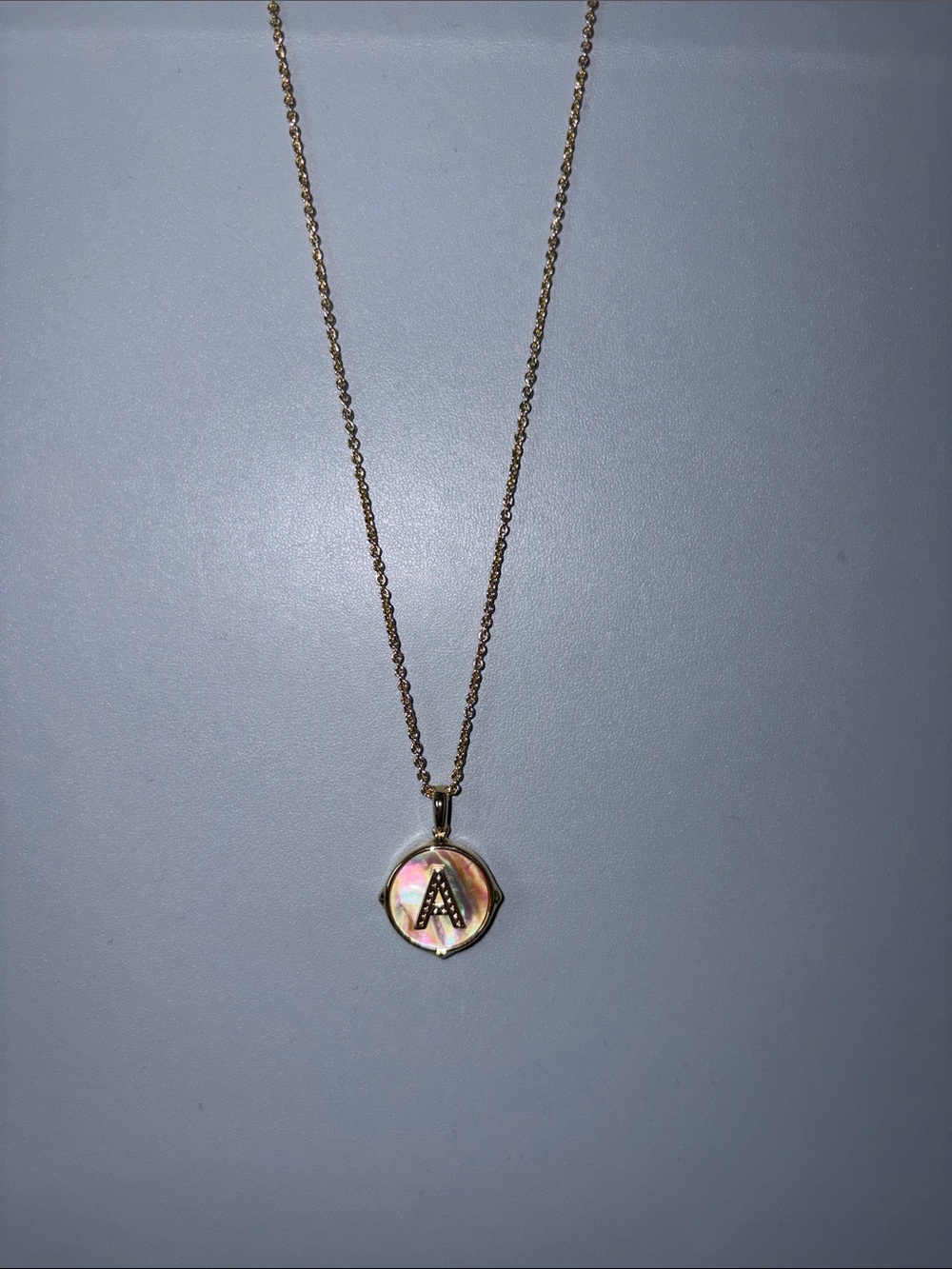 Kendra Scott Gold Initial 'A' Mother-of-Pearl Pendant Necklace - Women's Jewelry